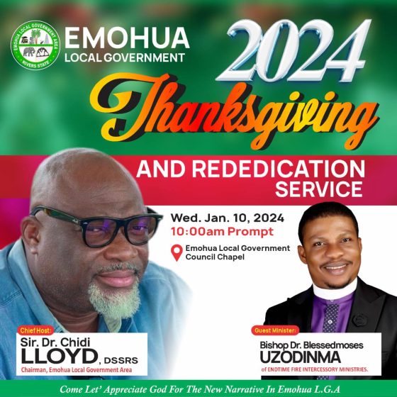 EMOHUA LOCAL GOVERNMENT 2024 THANKSGIVING AND REDEDICATION SERVICE